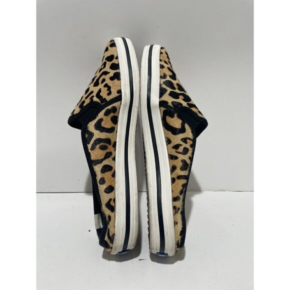 KATE SPADE KEDS DOUBLE DECKER SLIP-ON SNEAKERS LEOPARD PRINT WOMENS 8 BACKLESS - Picture 4 of 7